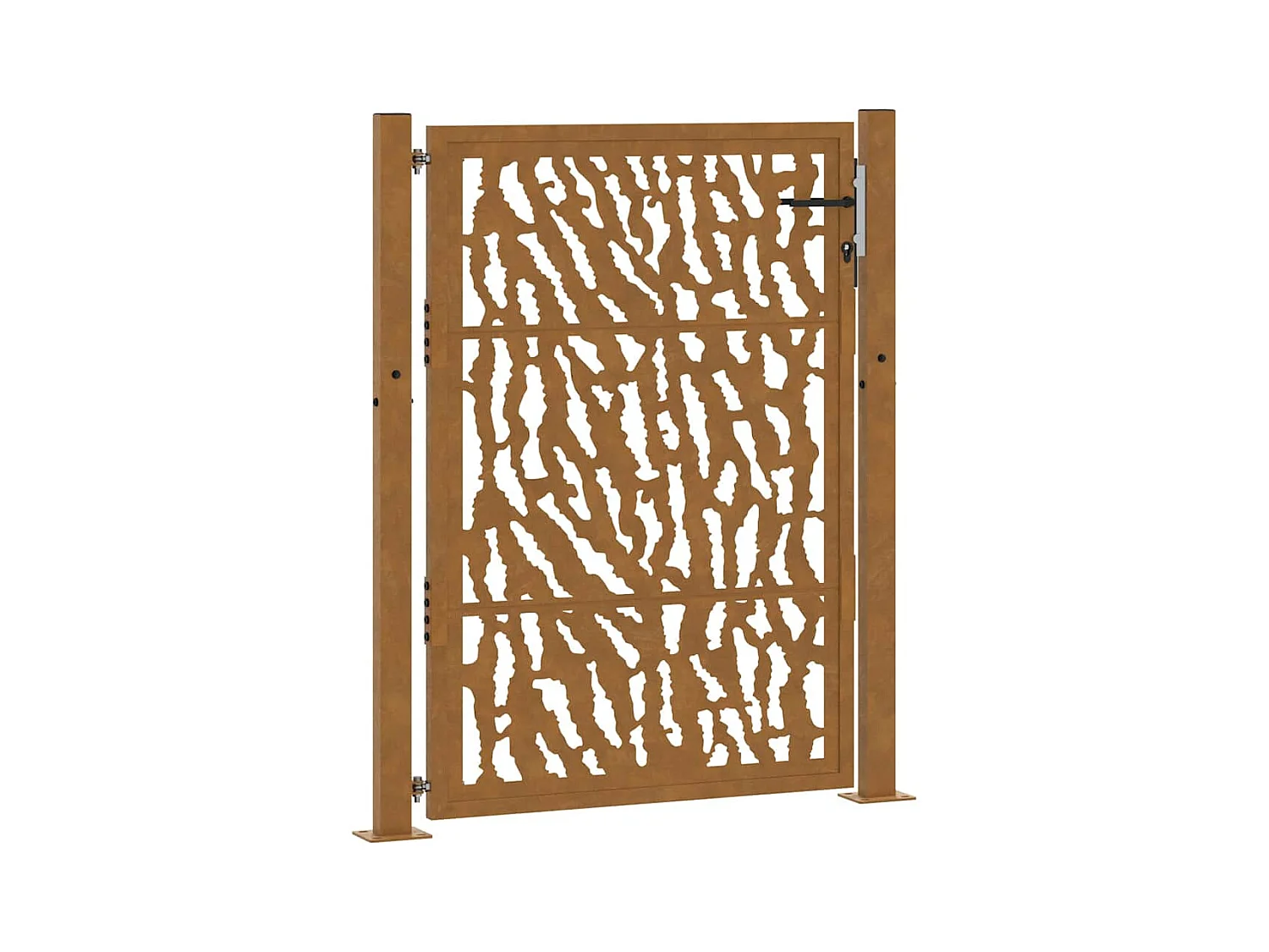 Puerta de jardín de acero resistente a la intemperie con diseño de tracería