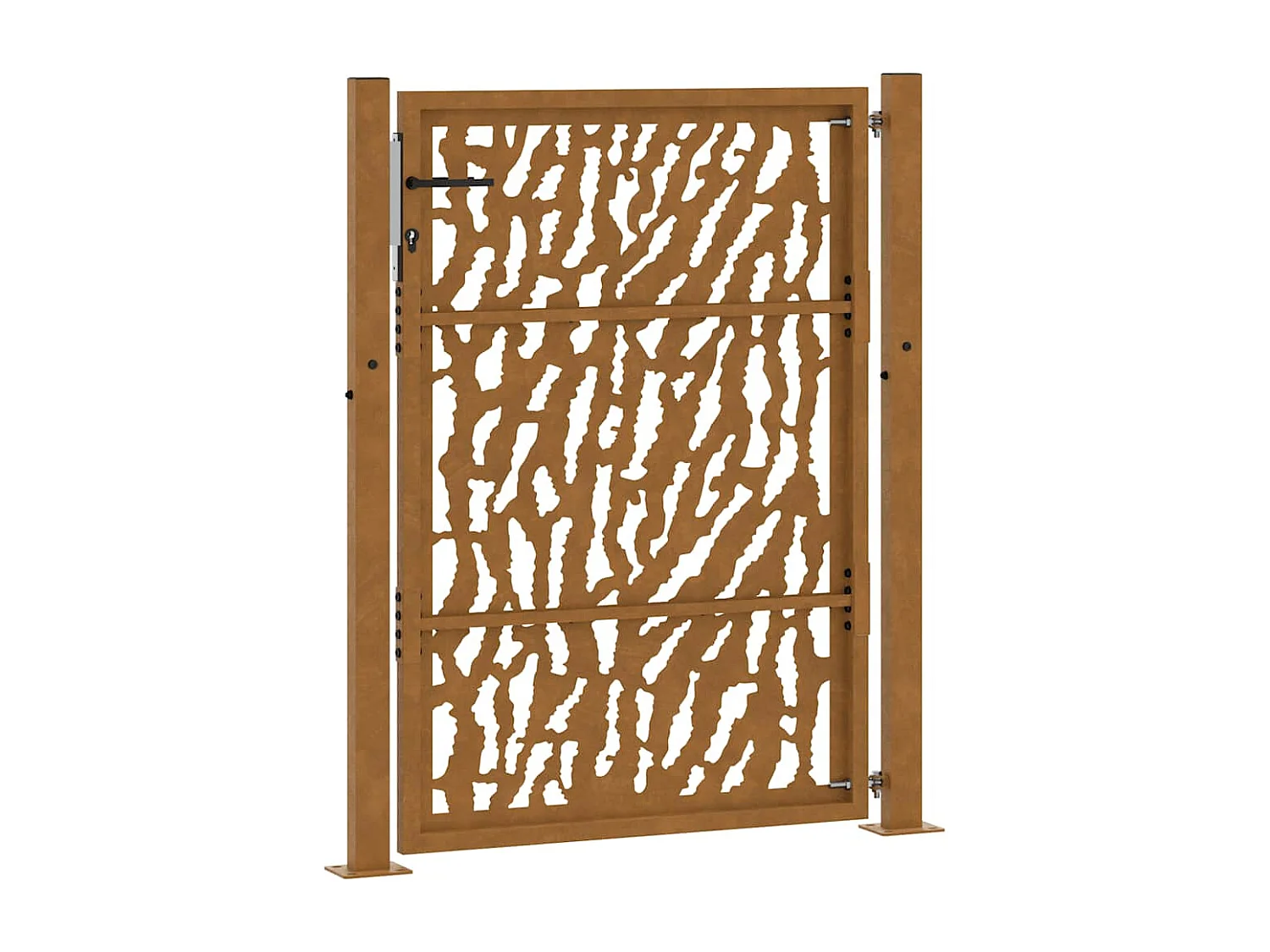 Cancello da giardino in acciaio resistente alle intemperie con motivo traforato