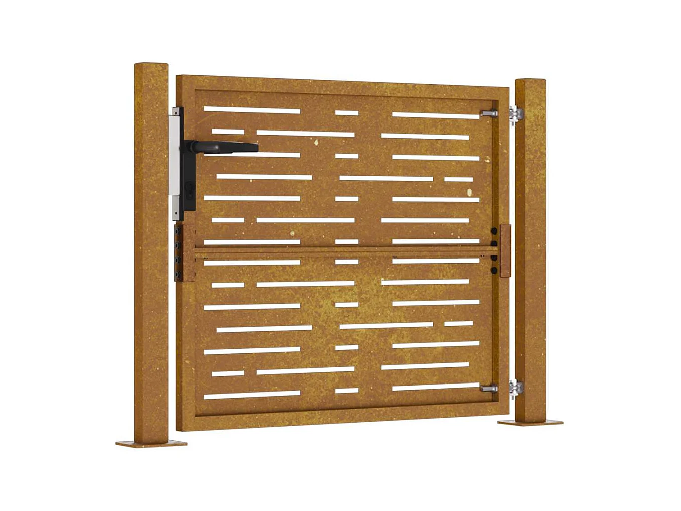 Puerta de jardín 105x80 cm acero corten diseño cuadrado