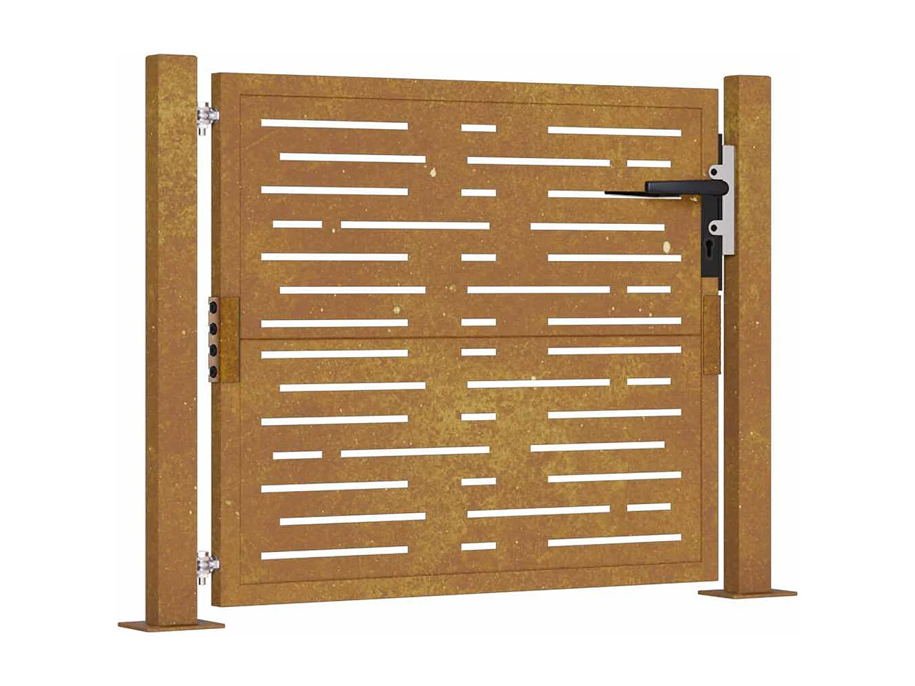 Puerta de jardín 105x80 cm acero corten diseño cuadrado