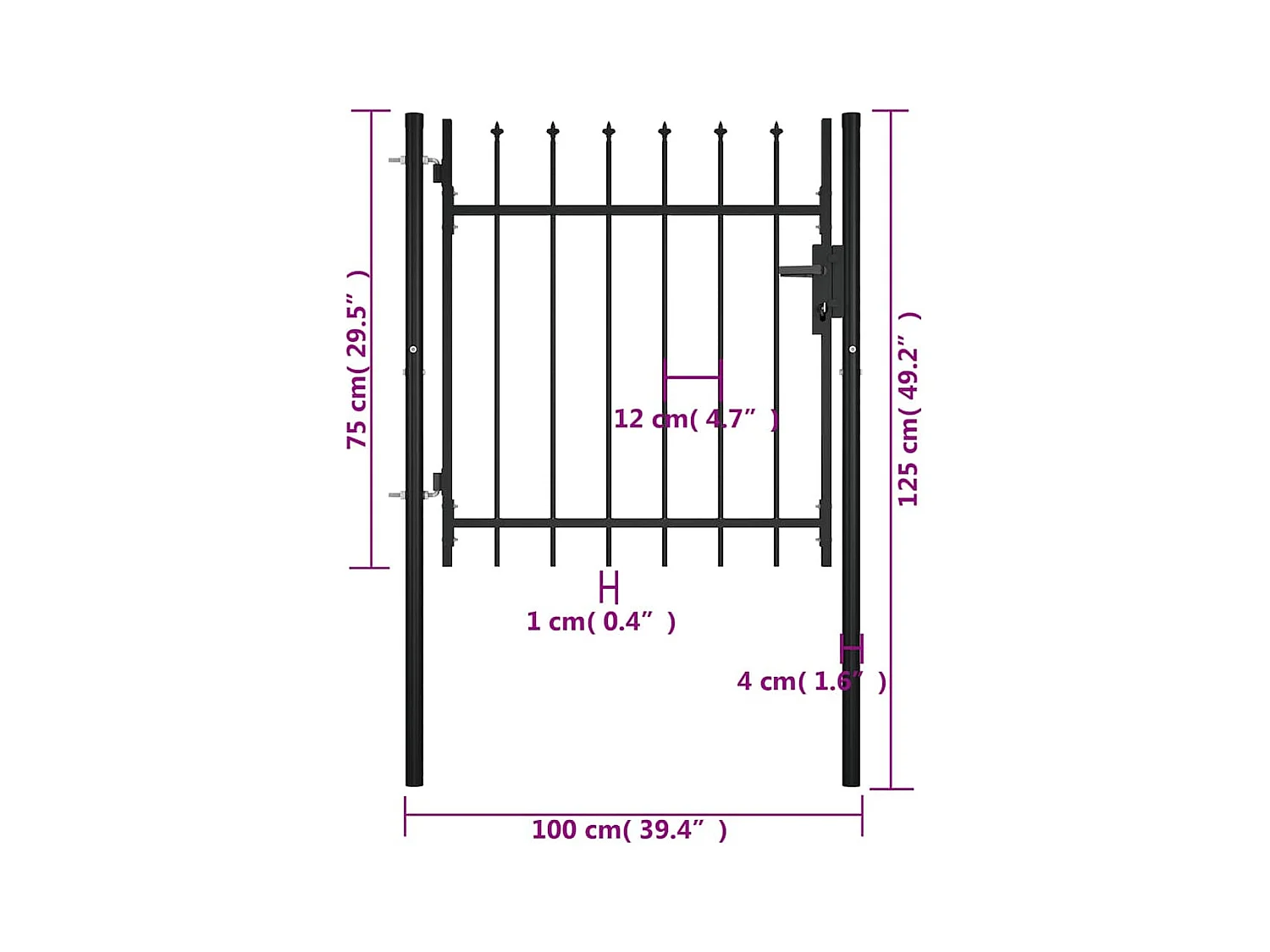 Portaal met speervormig blad 100x75 cm