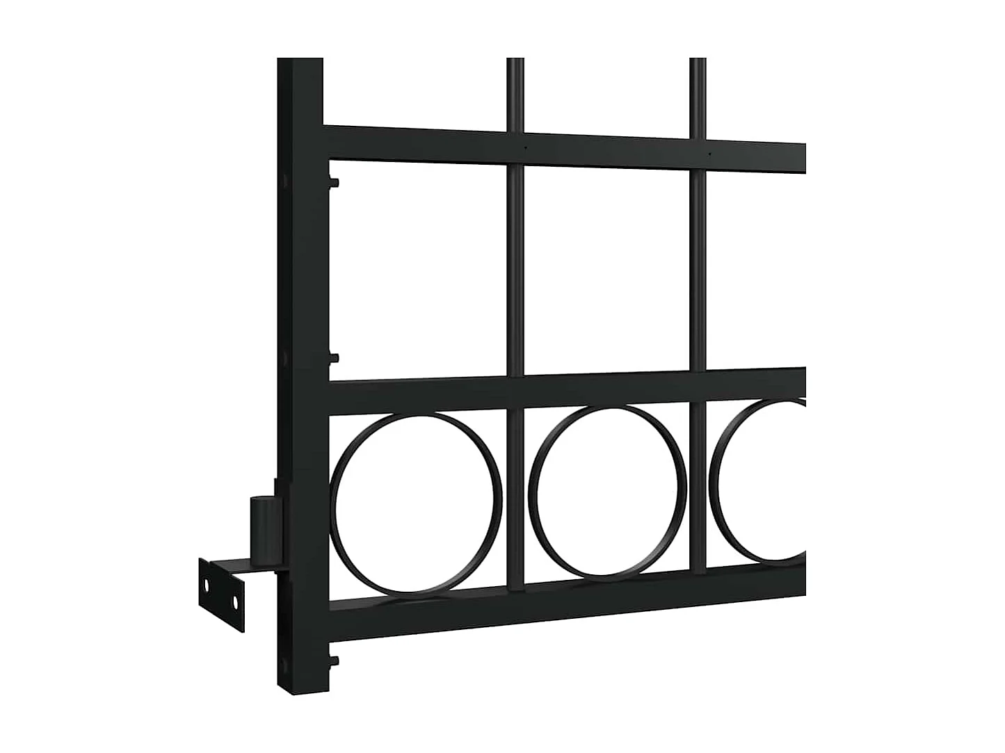 Cancello da giardino con parte superiore arcuata Acciaio 89x200 cm Nero