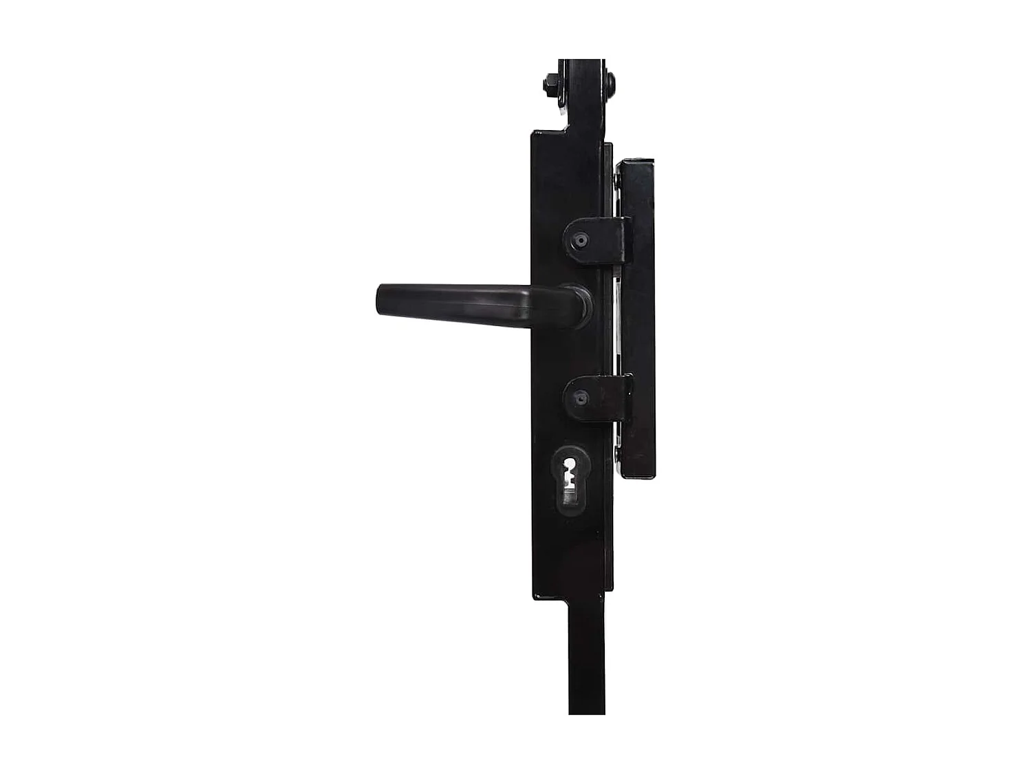 Cancello da giardino con parte superiore arcuata Acciaio 89x200 cm Nero