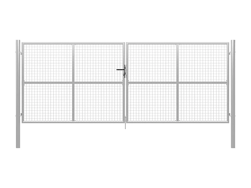 Gegalvaniseerde stalen tuinpoort 415 x 150 cm zilver