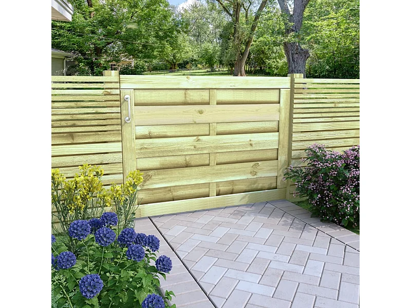 Puerta de madera de pino impregnada 100x75 cm Verde