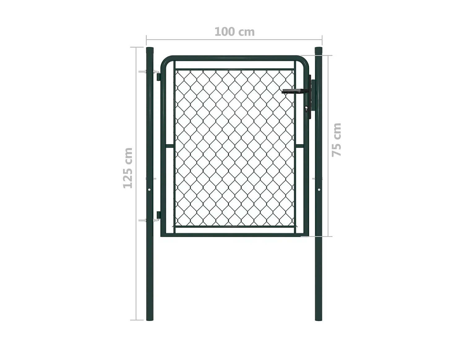 Stalen poort 100 x 75 cm Groen