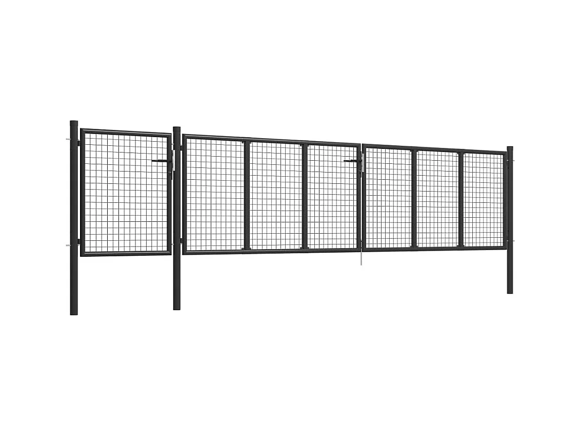Puerta de jardín de acero 500 x 100 cm Antracita