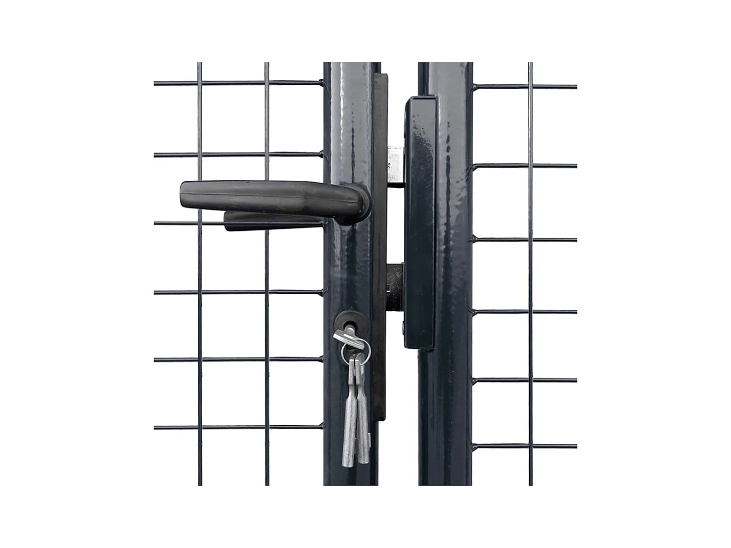 Cancello da giardino in rete di acciaio zincato 306 x 100 cm grigio