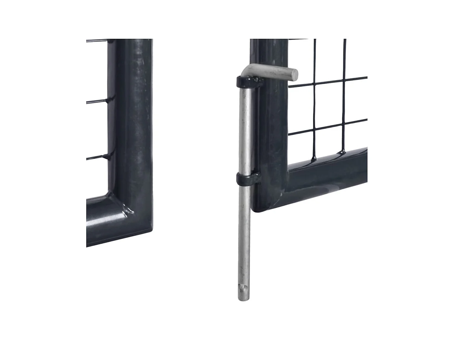 Cancello da giardino in rete di acciaio zincato 306 x 100 cm grigio