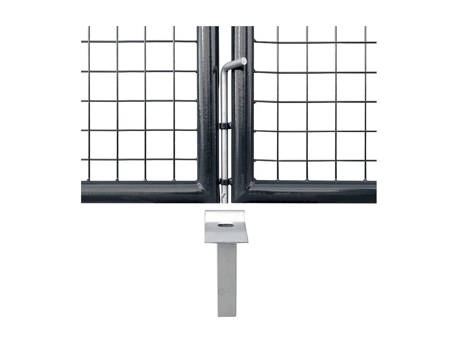 Cancello da giardino in rete di acciaio zincato 306 x 100 cm grigio