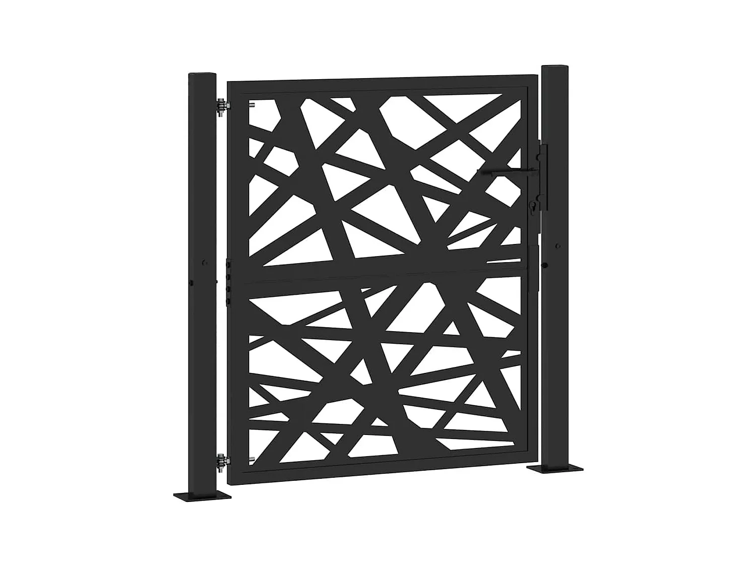 Cancello da giardino nero 105x106 cm design leggero in acciaio