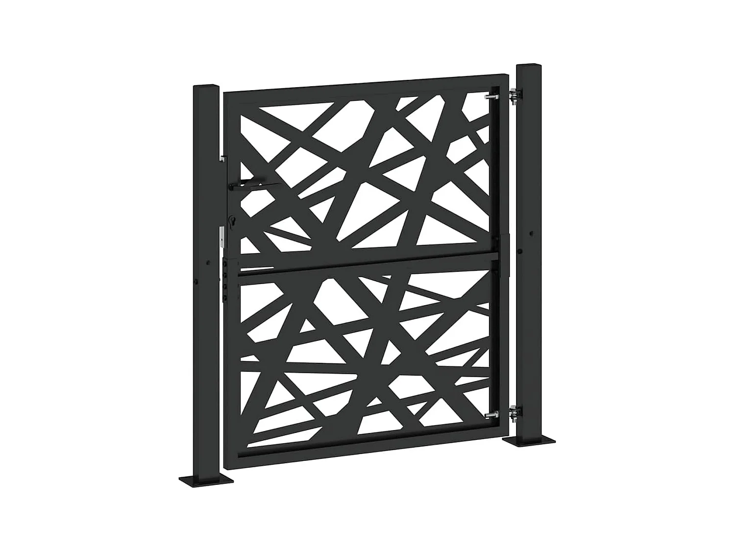 Cancello da giardino nero 105x106 cm design leggero in acciaio