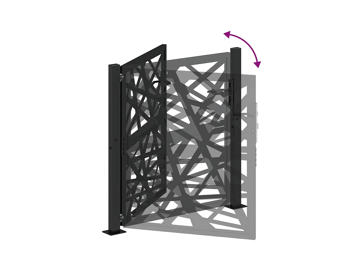 Cancello da giardino nero 105x106 cm design leggero in acciaio