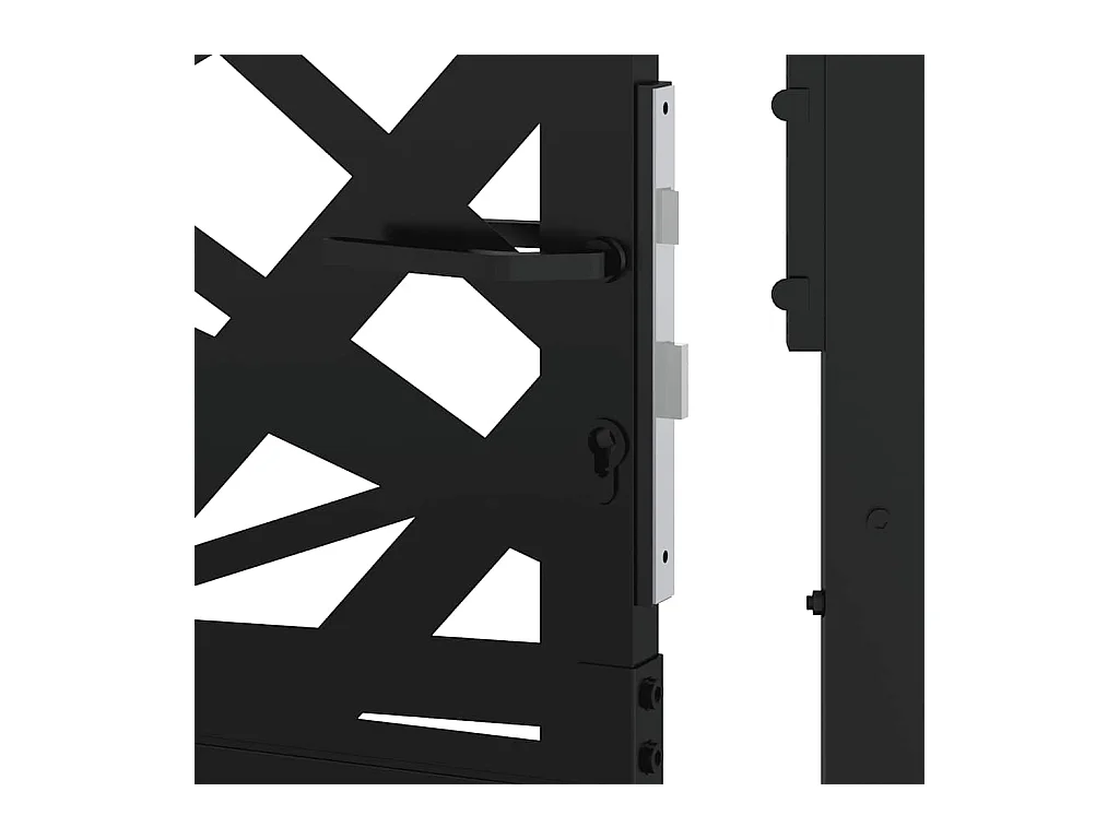 Cancello da giardino nero 105x106 cm design leggero in acciaio