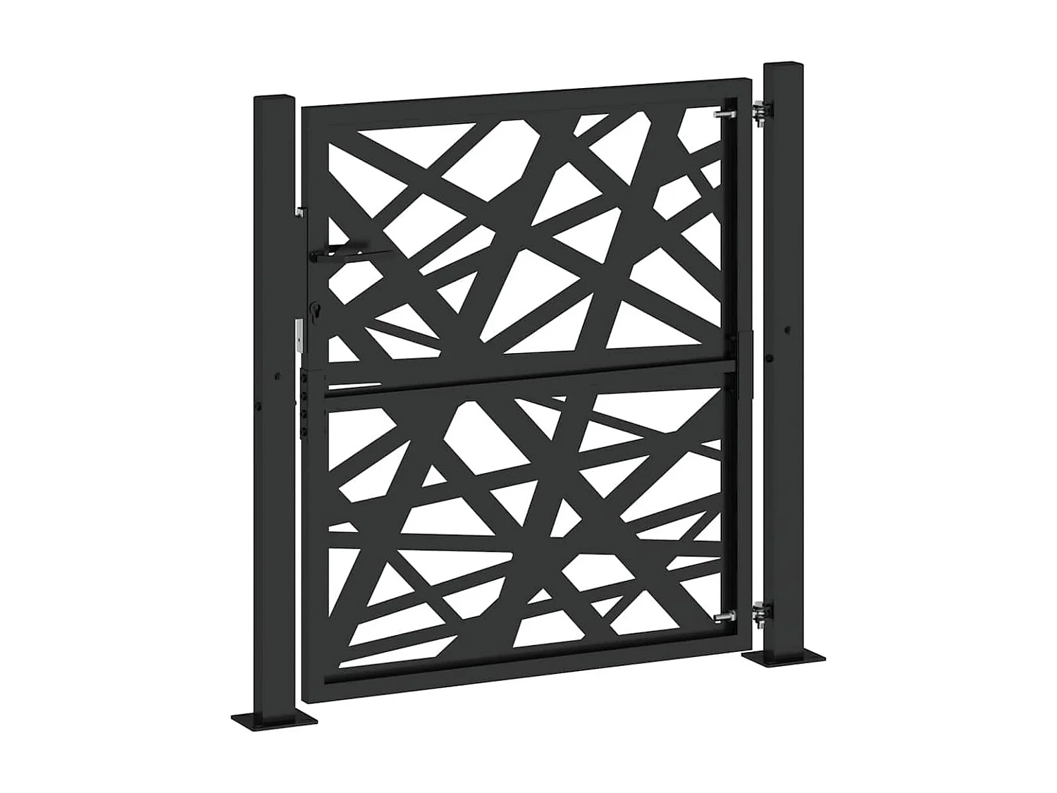 Portail de jardin noir 105x106 cm acier conception de lumière