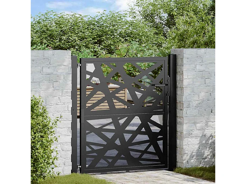 Zwarte tuinpoort 105x106 cm staal licht design