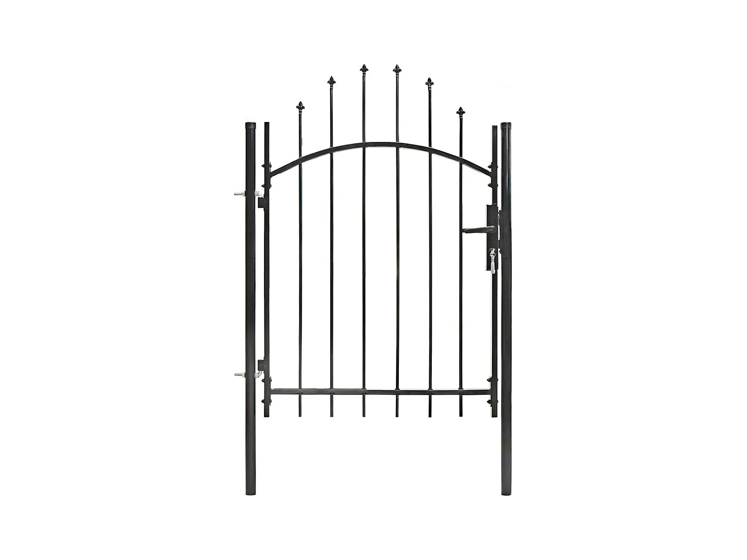 Puerta de jardín de acero 1 x 1,5 m negra