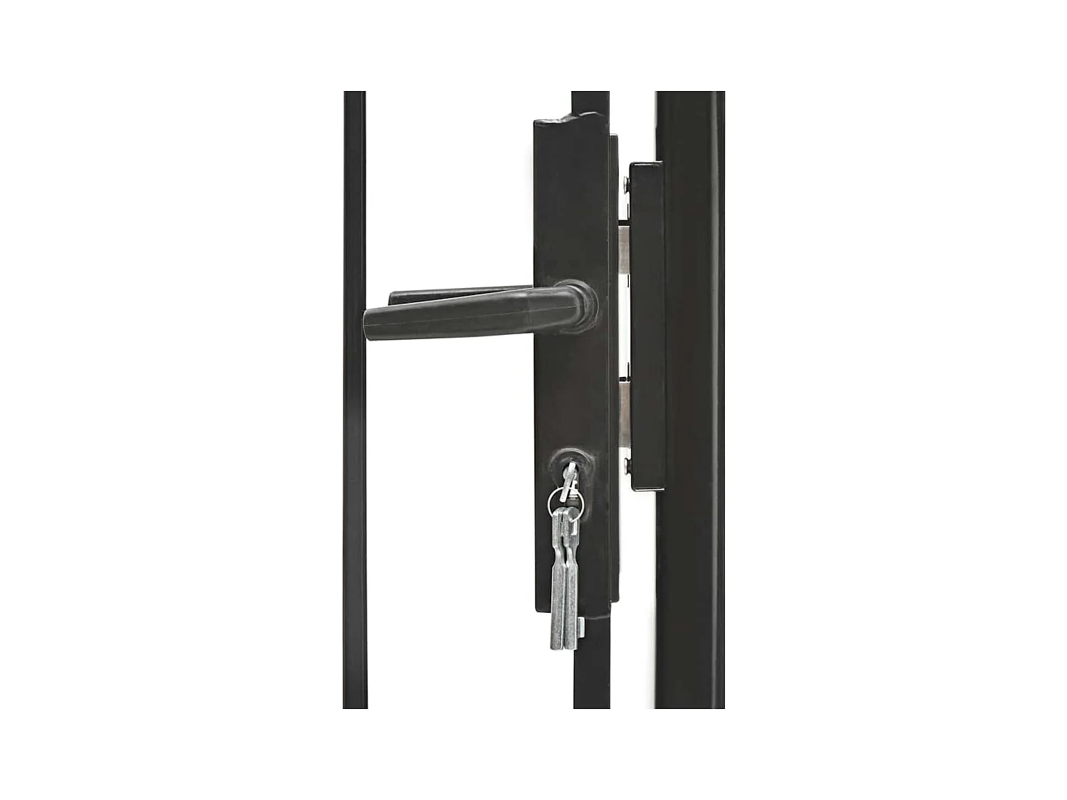 Puerta de jardín de acero 1 x 1,5 m negra