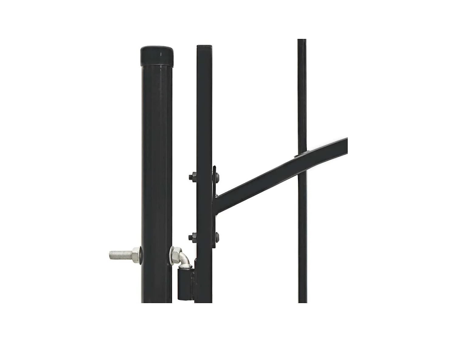 Puerta de jardín de acero 1 x 1,5 m negra