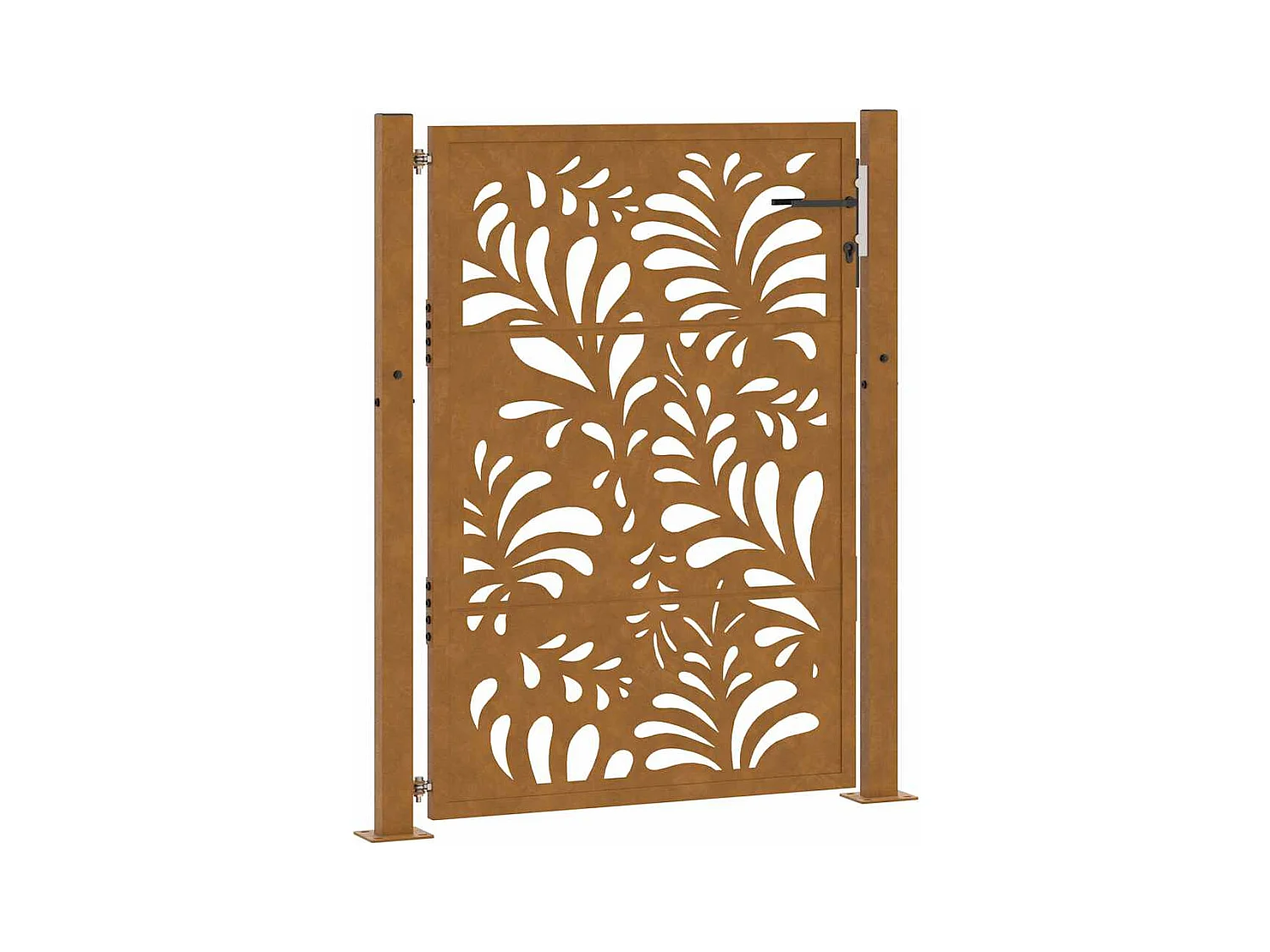 Puerta de jardín de acero resistente a la intemperie con diseño ondulado