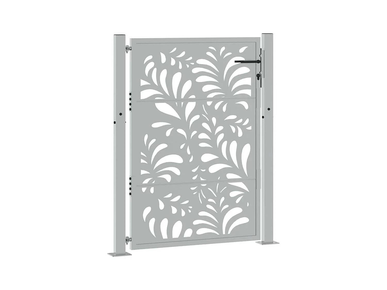 Puerta de jardín de acero resistente a la intemperie con diseño ondulado