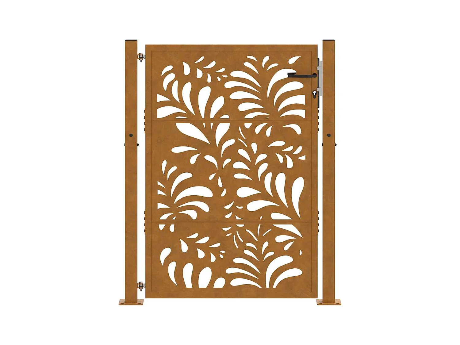 Puerta de jardín de acero resistente a la intemperie con diseño ondulado