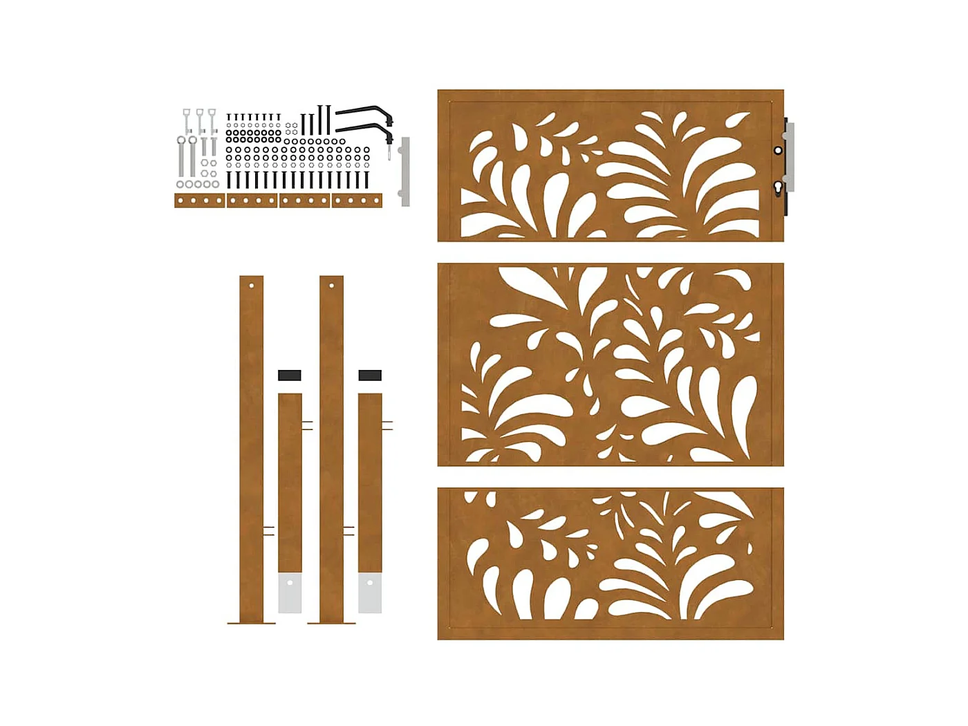 Puerta de jardín de acero resistente a la intemperie con diseño ondulado