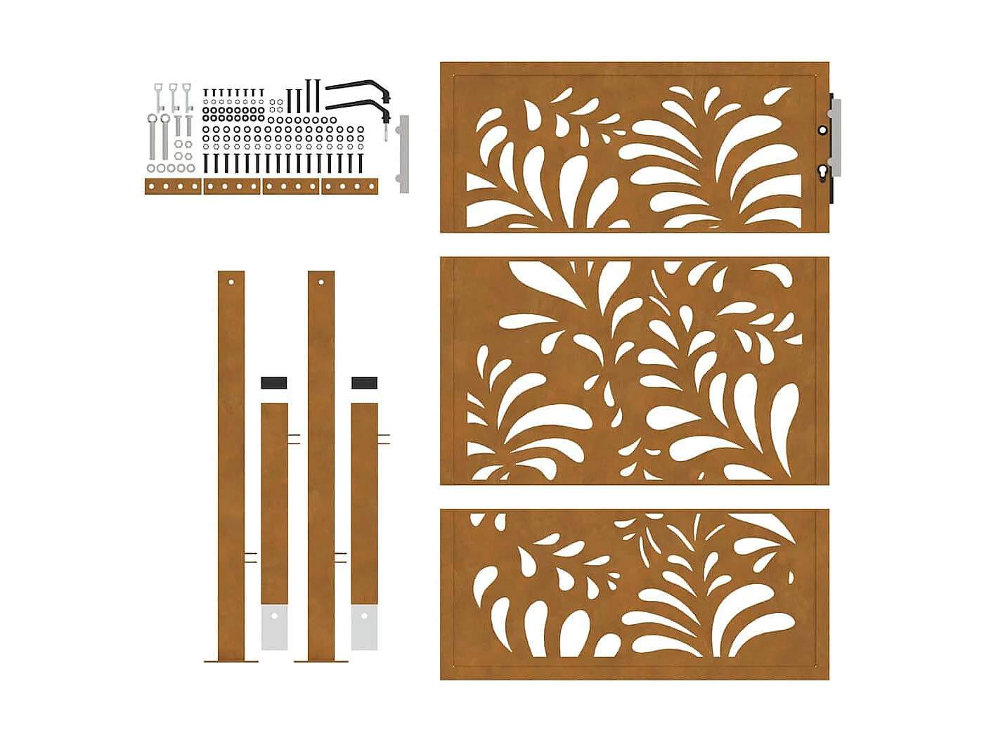 Cancello da giardino in acciaio resistente alle intemperie con design ondulato