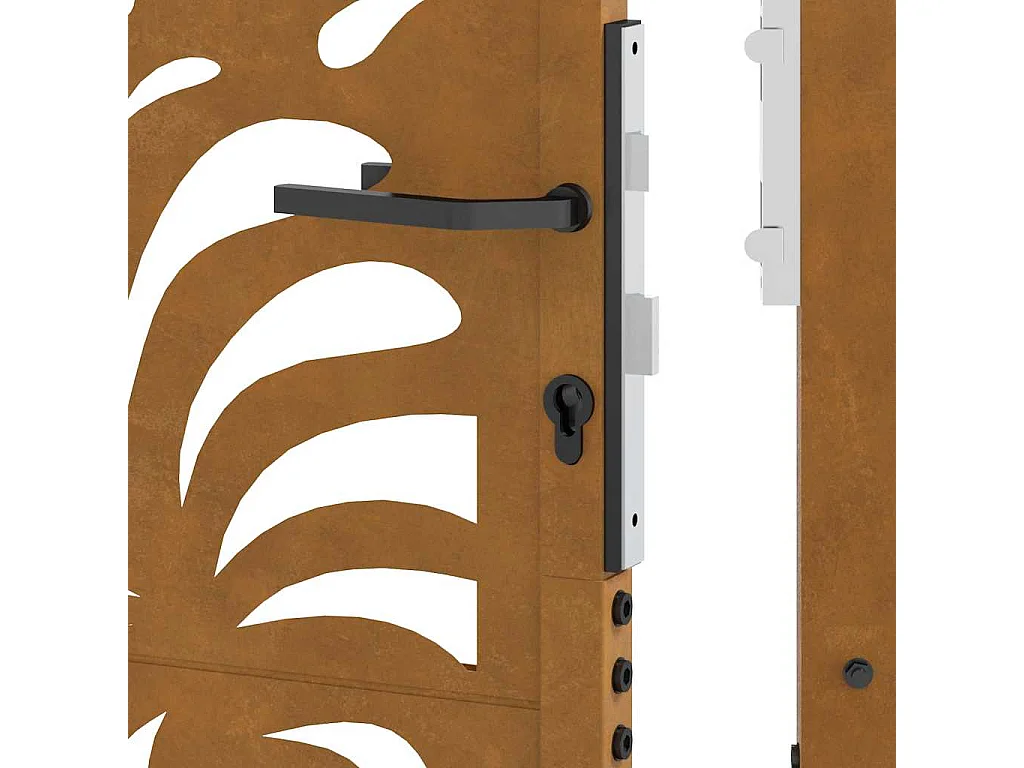 Cancello da giardino in acciaio resistente alle intemperie con design ondulato