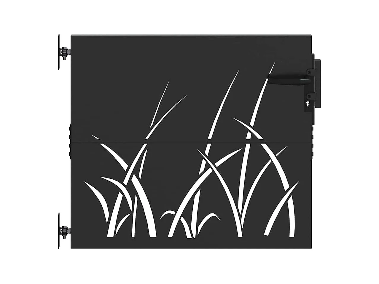 Porte de Jardin Noir 105 x 100 cm Acier peint par poudre