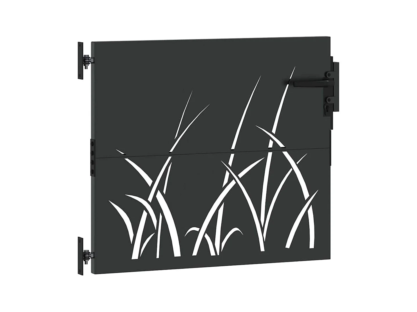 Porte de Jardin Noir 105 x 100 cm Acier peint par poudre