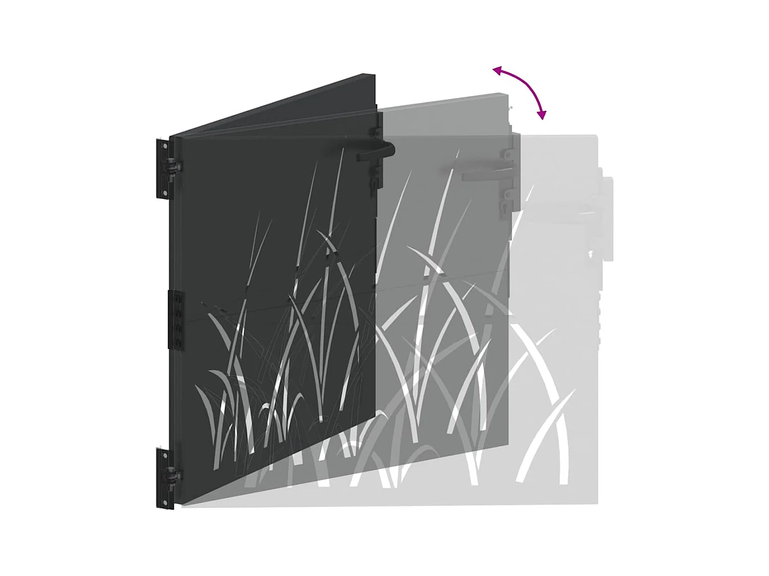 Zwarte tuinpoort 105 x 100 cm gepoedercoat staal