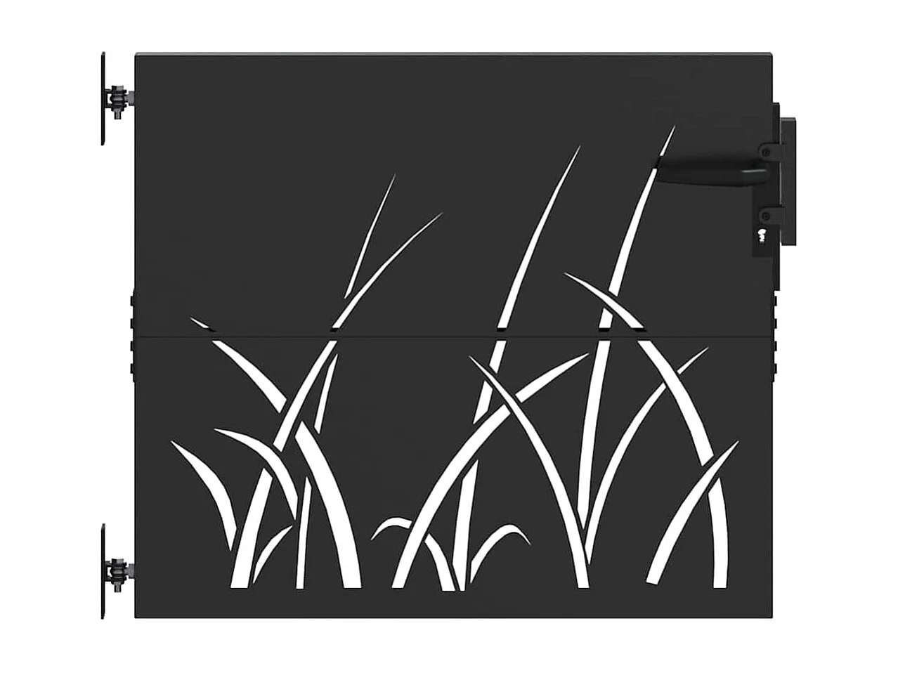 Puerta de jardín negra de 105 x 100 cm de acero con recubrimiento en polvo