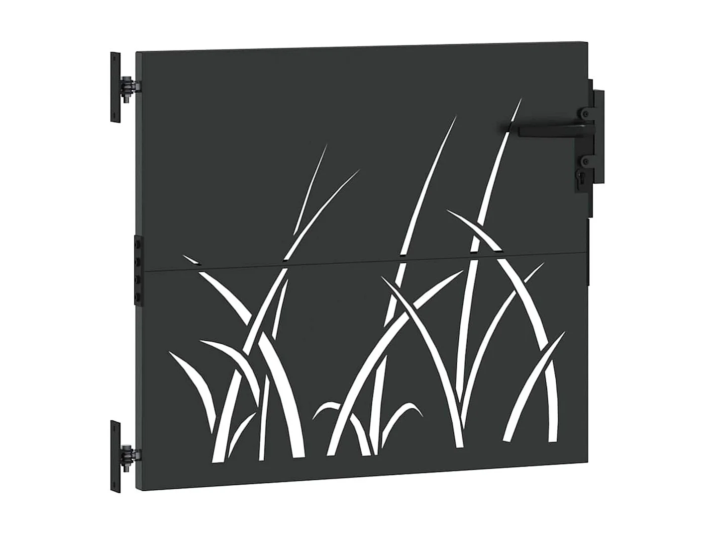 Puerta de jardín negra de 105 x 100 cm de acero con recubrimiento en polvo