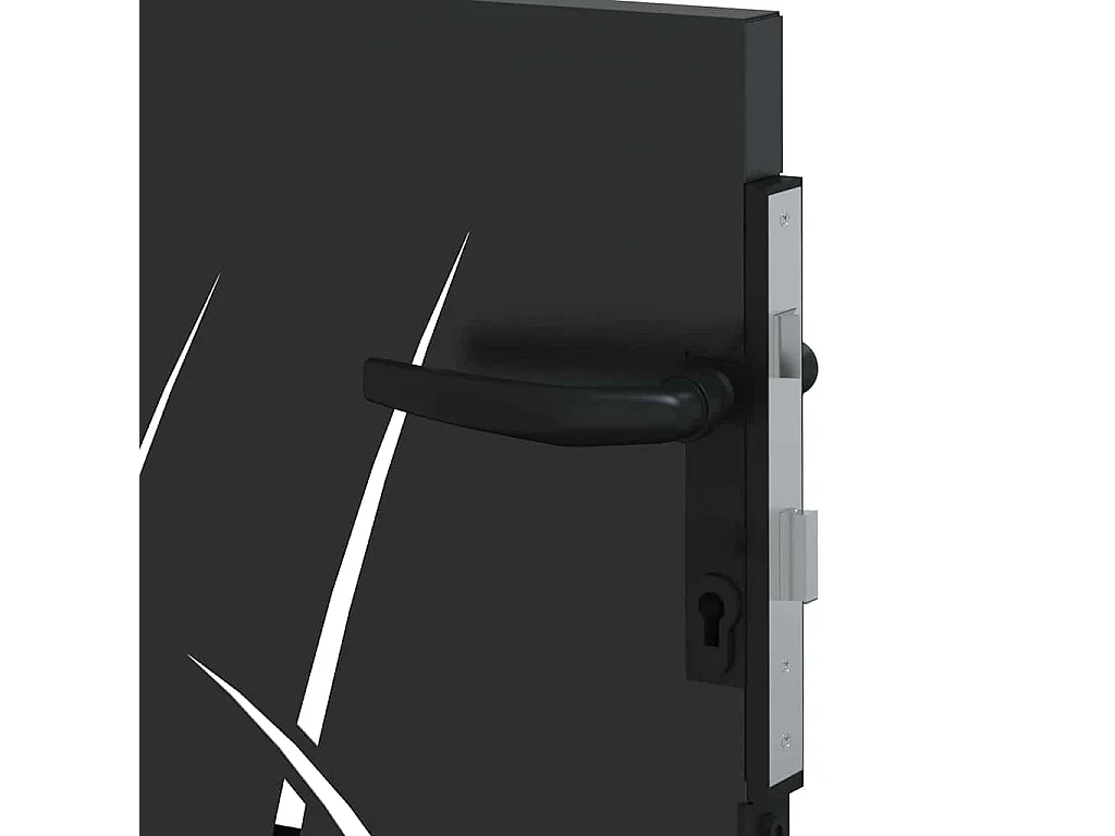 Puerta de jardín negra de 105 x 100 cm de acero con recubrimiento en polvo