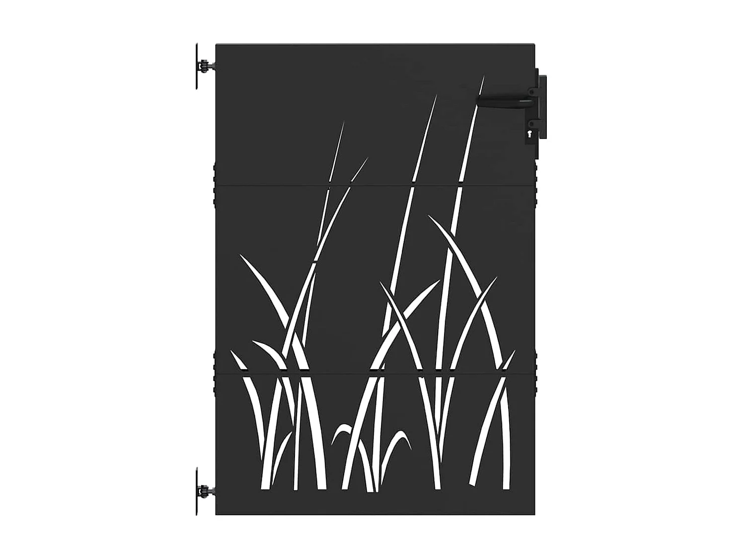 Puerta de jardín negra de acero con recubrimiento en polvo de 105 x 125 cm
