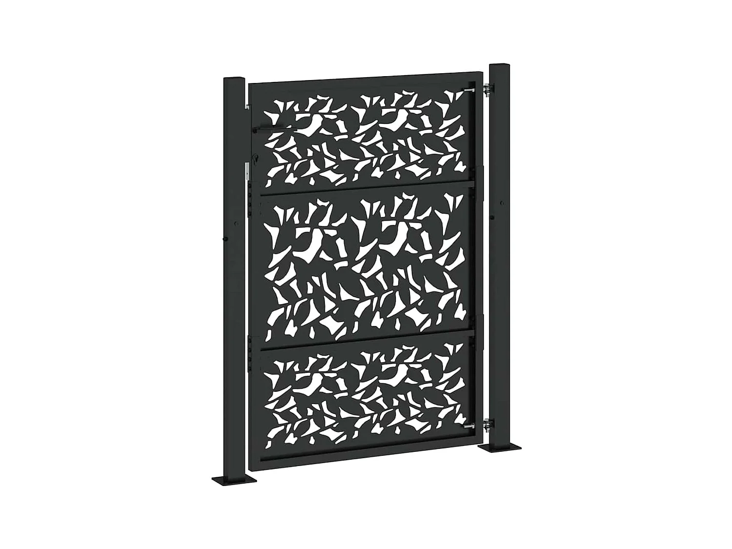 Zwarte tuinpoort 105x130 cm stalen vleugeldesign