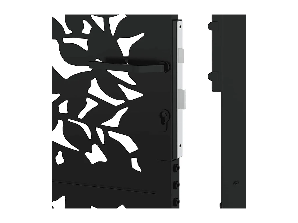 Zwarte tuinpoort 105x130 cm stalen vleugeldesign