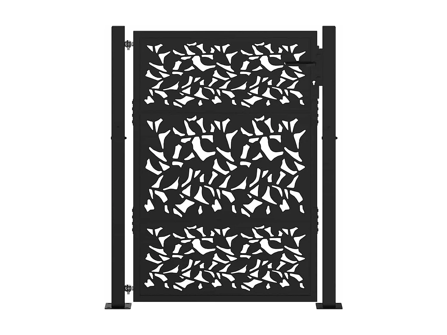 Puerta de jardín negra 105x130 cm diseño de hoja de acero