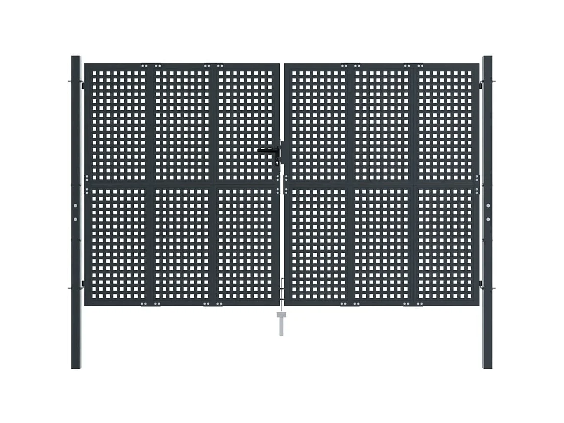 Puerta de jardín de acero antracita 300x175 cm