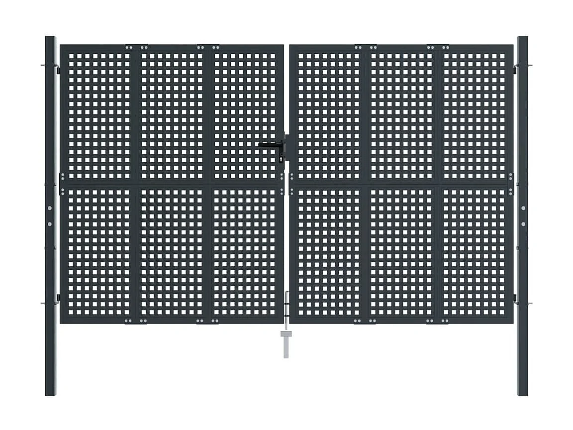 Cancello da giardino antracite 300x175 cm in acciaio