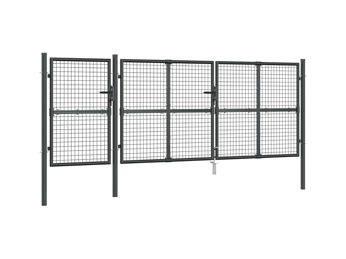 Portal de jardin maille anthracite 400x175 cm acier galvanisé