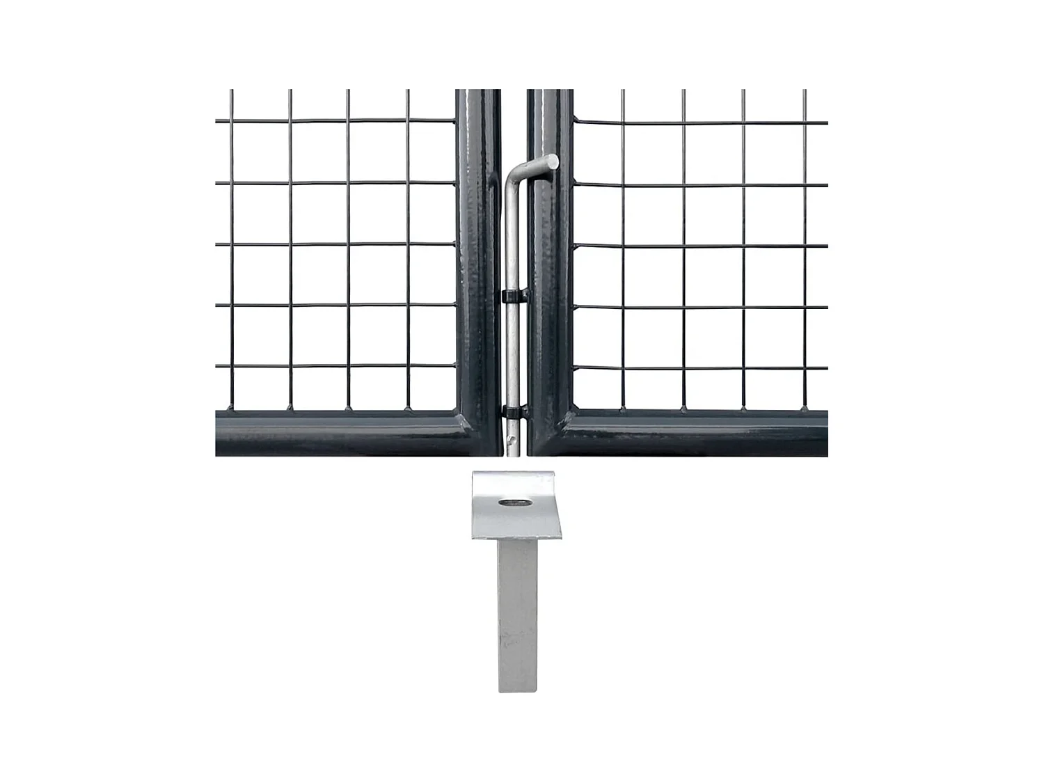 Portal de jardin maille anthracite 400x175 cm acier galvanisé