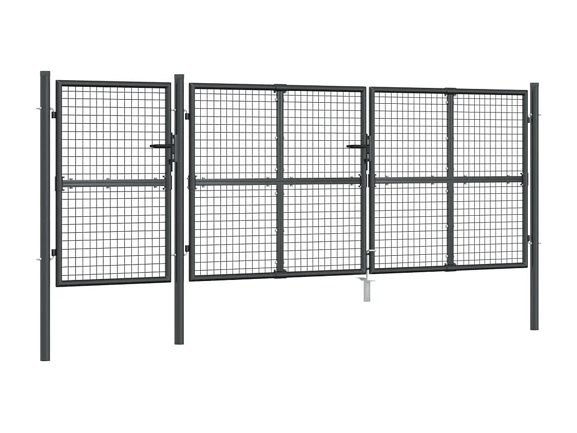Portal de jardin maille anthracite 400x175 cm acier galvanisé