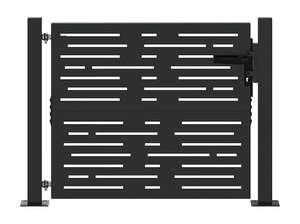 Porte de Jardin, Portail de Jardin 105x75 cm Design Carré en Acier Corten