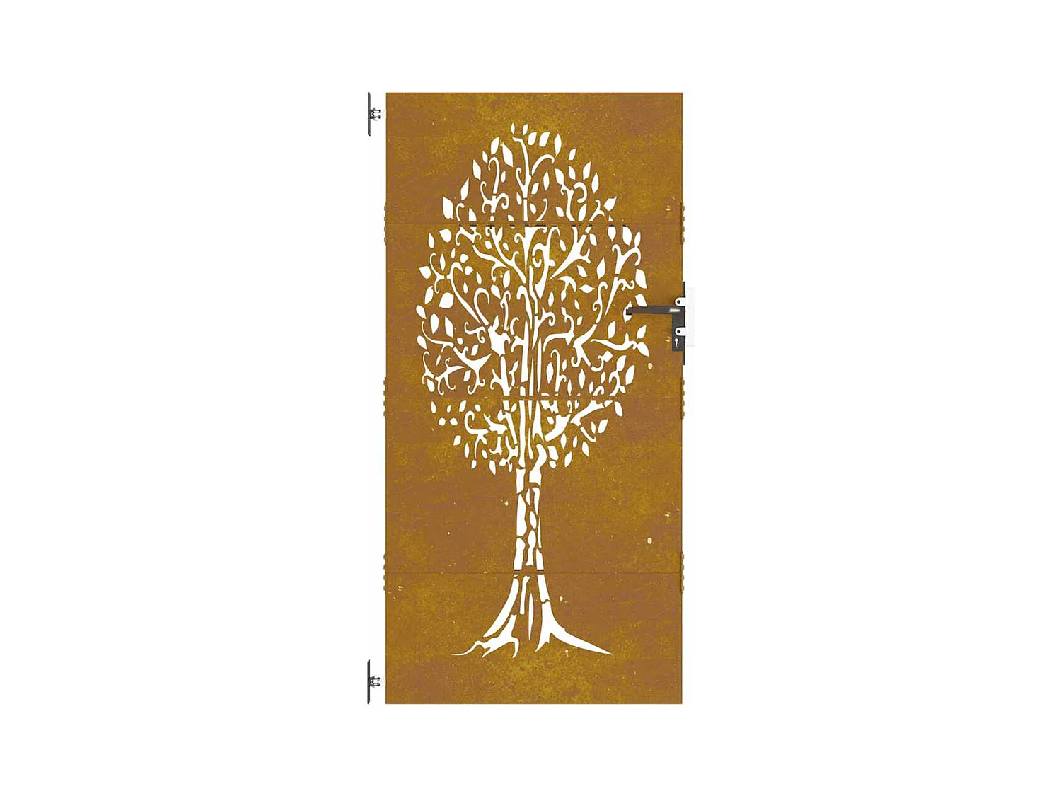 Cancello da giardino 85x200 cm in acciaio corten design albero