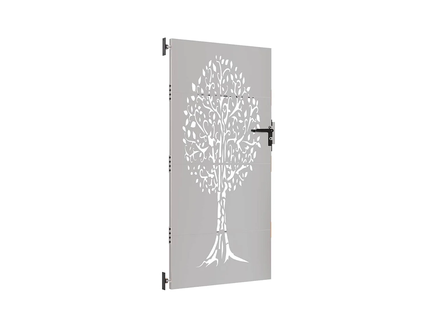 Cancello da giardino 85x200 cm in acciaio corten design albero