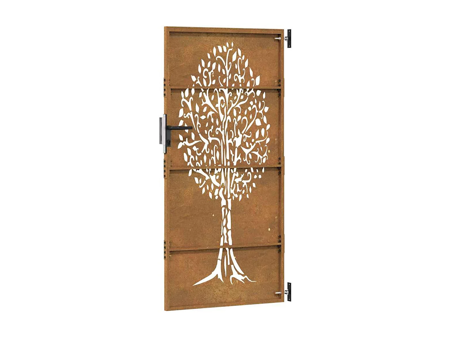 Cancello da giardino 85x200 cm in acciaio corten design albero