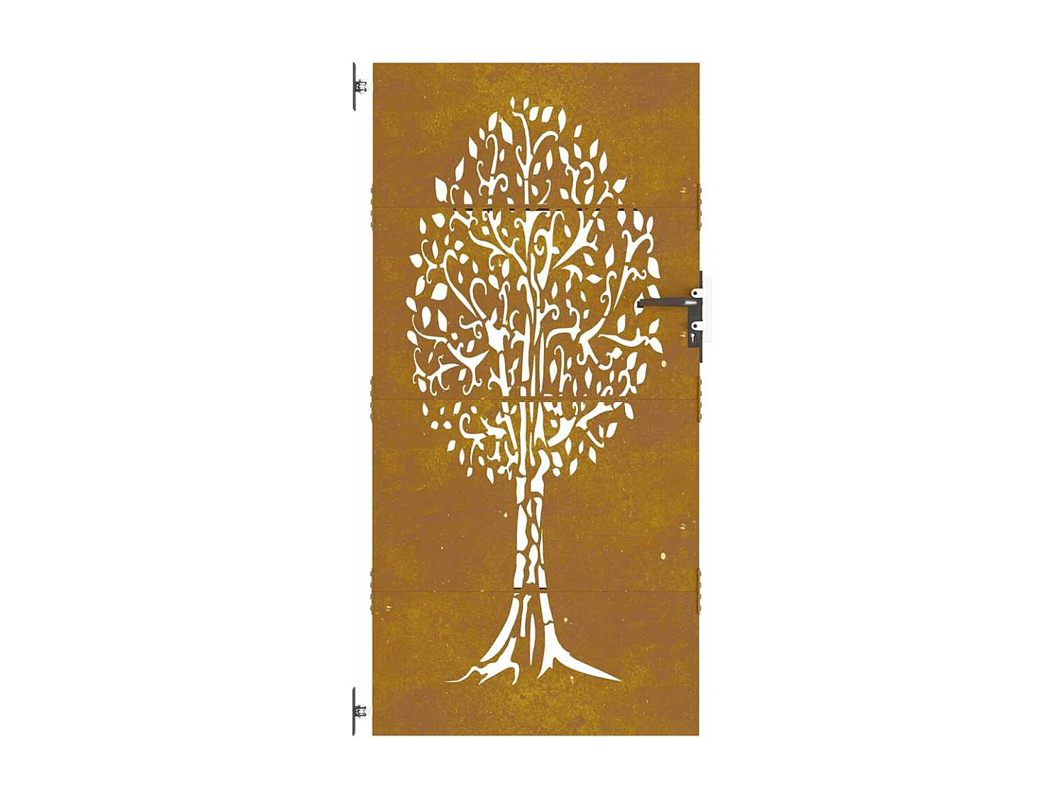 Cancello da giardino 85x200 cm in acciaio corten design albero