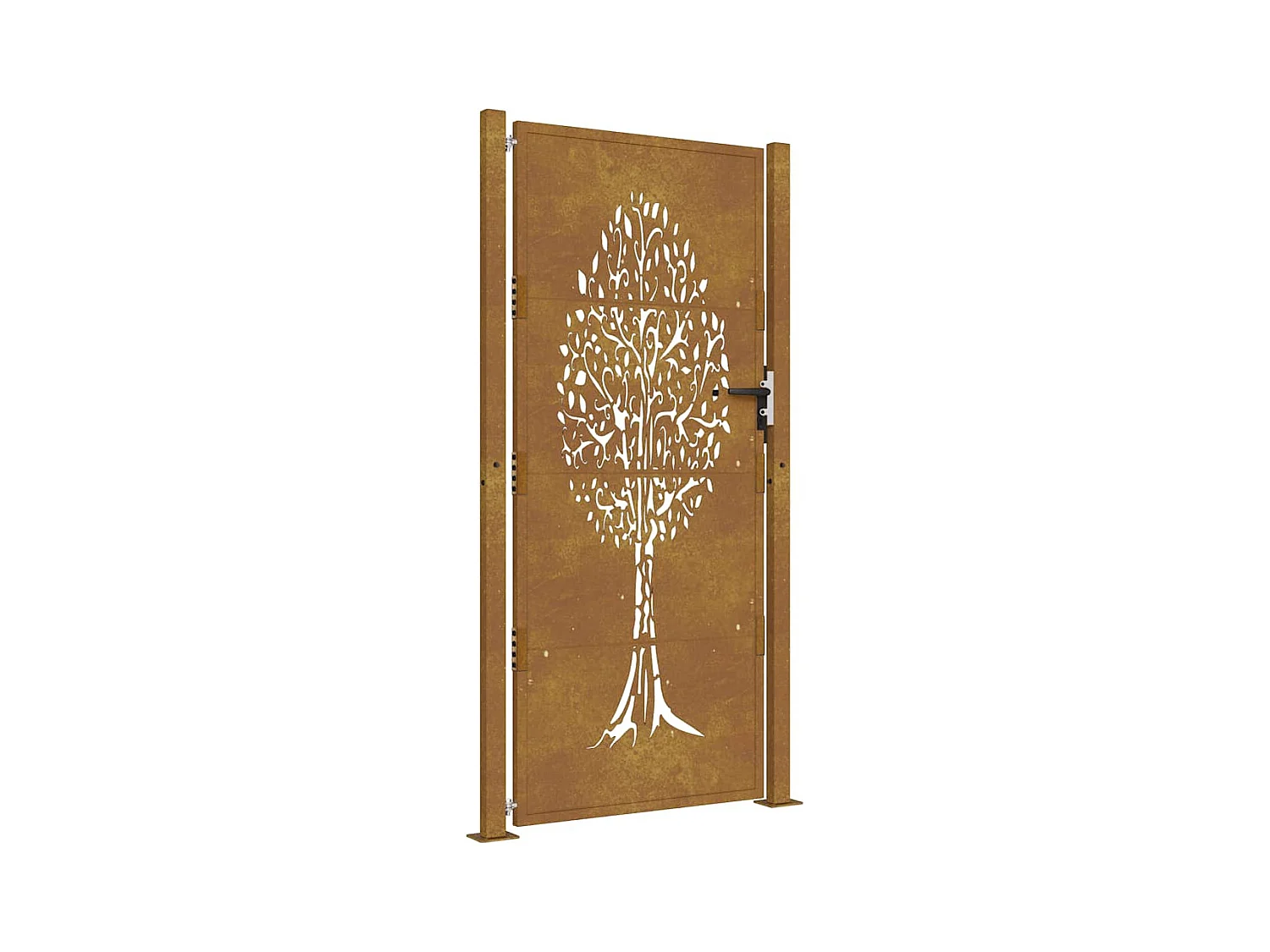 Puerta de jardín 105x180 cm acero corten diseño árbol